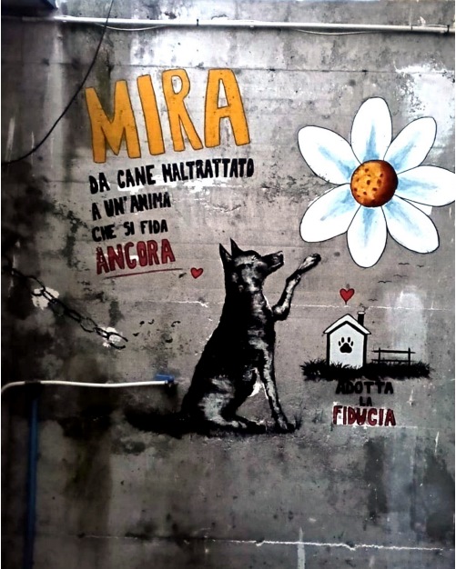 Murales La fiducia che torna a casa realizzato da Francesca Rossello