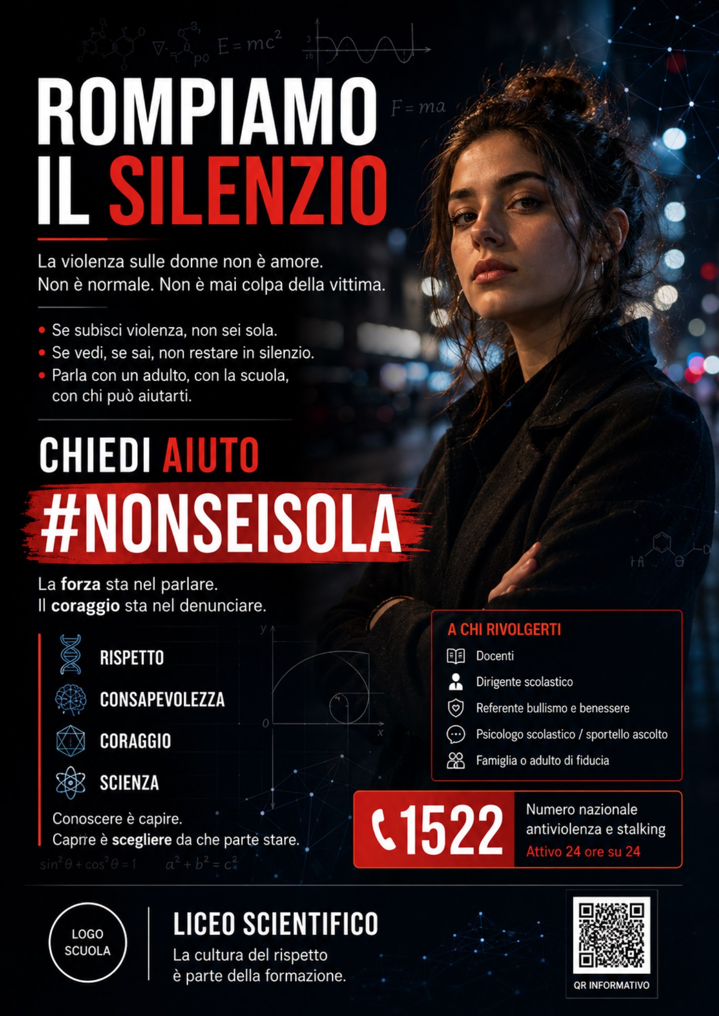 Poster grafico contro la violenza sulle donne